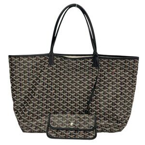 Authentic Goyard Saint Louis GM Black St Louis Shoulder Tote Bag & Pouch Purse